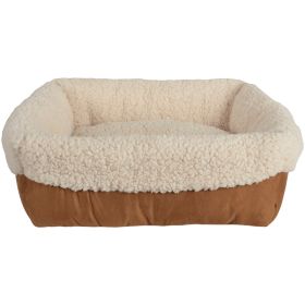 Faux-Suede Cuff Dog Bed