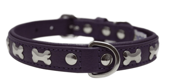 Rotterdam Bones Dog Collar: 18", Orchid Purple