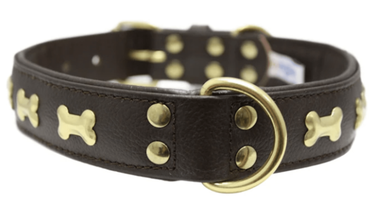 Rotterdam Bones Dog Collar 24", C Brown