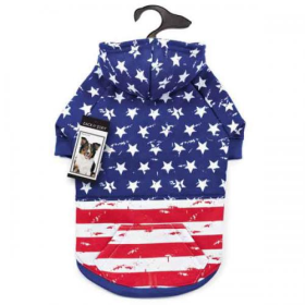 Distressed-Look American Flag Dog Hoodies