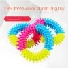 Tri-Color Rubber Prickly Ring Toy