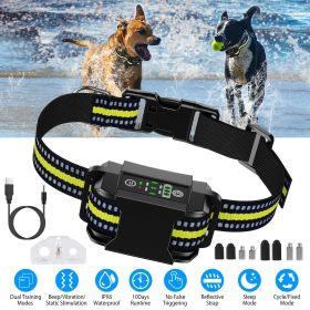 Dog Bark Collar Rechargeable Waterproof Beep Vibration Static Stimulation Bark