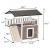 Indoor or Outdoor 2-Tier Wooden Dog House with Balcony & Ladder