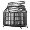 Heavy Duty Dog Cage-Crate with Roof & Window on Roof