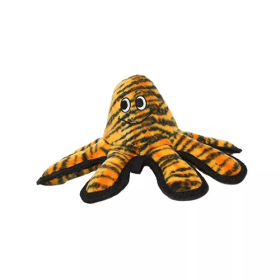 Tuffy Mega Octopus Tiger Dog Toy (Color: Orange & Black, size: Mega Small)