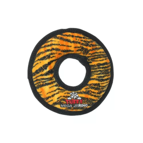 Tuffy Mega Jr Ring Chain Link Toy (Color: Orange & Black, size: Mega)