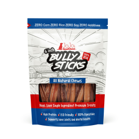 All-Natural Beef Bully Stick Dog Treats (size: 6" Standard)