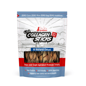 Braided Collagen Stick Dog Treats (size: 6" Thick)