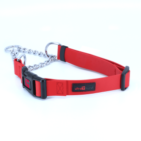 Ultrahund Martingale Dog Collar (Color: Red, size: 16"-22" x 1")