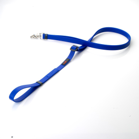 "Boss" Polymer Coated Webbing Adjustable Leash (Color: Blue, size: 5/8" x 4'-6')