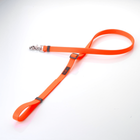 "Boss" Polymer Coated Webbing Adjustable Leash (Color: Orange, size: 5/8" x 4'-6')