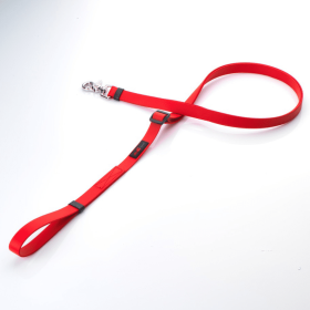 "Boss" Polymer Coated Webbing Adjustable Leash (Color: Red, size: 5/8" x 4'-6')