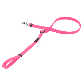 "Boss" Polymer Coated Webbing Adjustable Leash (Color: Pink, size: 3/4" x 4'-6')