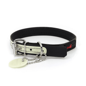 Glow In the Dark Dog Collar (Color: Black, size: 3/4"x12")