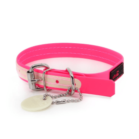 Glow In the Dark Dog Collar (Color: Pink, size: 3/4"x12")