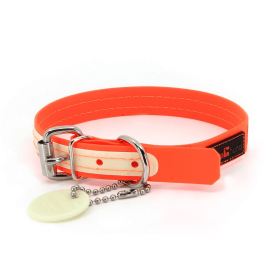 Glow In the Dark Dog Collar (Color: Orange, size: 3/4"x14")