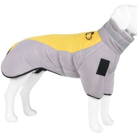 Cold Weather Reflective Coat with Zipper & Built in Harness (Color: Yellow-Gray)