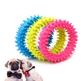 Durable, Colorful Round Spiky Chew Dog Toy (Color: Green)