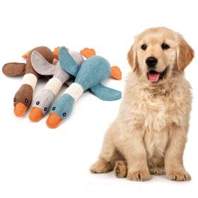 Plush, Durable, Squeaky Wild Goose Dog Toys (Color: Beige)