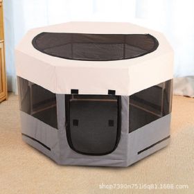 Portable Pop-up Dog & Cat Playpen (Color: Gray)