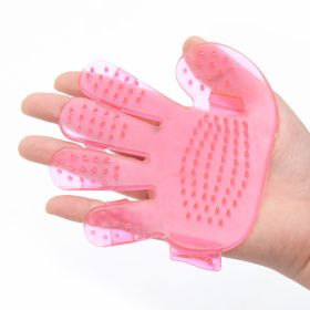 Dog Grooming Bath Hand Glove (Color: Pink)