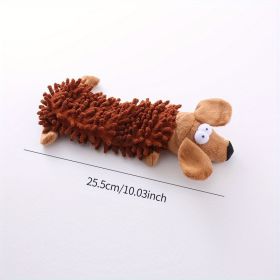 Plush Interactive Squeaky Chewy Dog Toy (Model: Brown Dog)