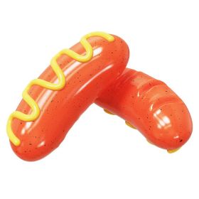 Chewy Squeaky Sausage Interactive Dog Toy (Color: 2 pieces)