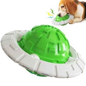 Interactive Flying Saucer Dog Toothbrush (Color: Green)