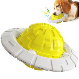 Interactive Flying Saucer Dog Toothbrush (Color: Yellow)