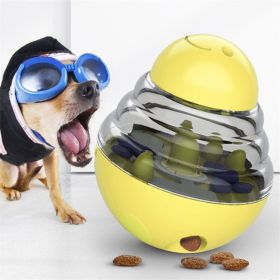 Dog Toy, Slow Feed Dispenser Ball (Color: Yellow)