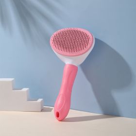 Stainless Steel Needle Comb, Hair Removal Dog Brush (Color: Pink)