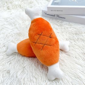 Plush Double-Bone Chicken Leg & Carrot  Dog Toy (Color: Chicken Leg Toy)