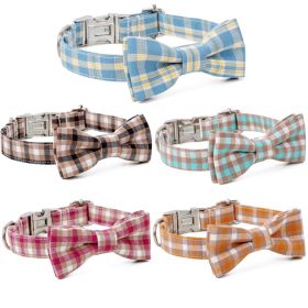 Dog Collar with Bow In Plaid (colour: Style 2)