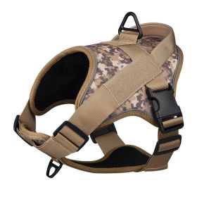 Dog Harness With Chest Strap & Vest Edge Reflective Rope (colour: Yellow camouflage)