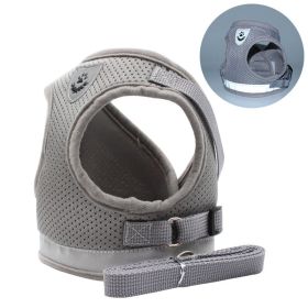 Dog Harnesses and Leash with Reflective Strip (colour: silver grey)