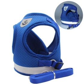 Dog Harnesses and Leash with Reflective Strip (colour: Blue)