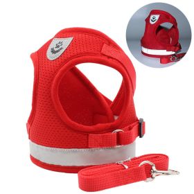 Dog Harnesses and Leash with Reflective Strip (colour: Red)