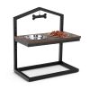 Elevated Adjustable Height Feeder Stand with 2 Dog Bowls