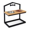 Elevated Adjustable Height Feeder Stand with 2 Dog Bowls