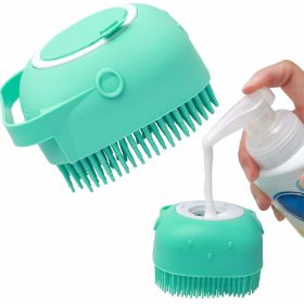 2 in1 Grooming Soap Dispenser Brush for Dogs (Color: Blue)