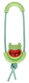 Sling-Away Devil Smile Treat Dispenser Dog Toy (Color: Green)