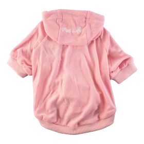 French Terry Cloth Pink Hooded Dog Sweater (size: large)