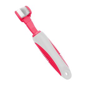 'Denta-Clean' Dual-Sided Action Bristle Dog Toothbrush (Color: Pink)