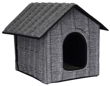 'Collapse-Pad' Folding Lightweight Travel Dog House (Color: Grey)