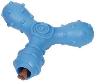 Interactive TPR 'Tri-Chew' Treat Dispensing and Chewing Dog Toy (Color: Blue)