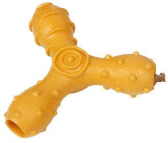 Interactive TPR 'Tri-Chew' Treat Dispensing and Chewing Dog Toy (Color: Orange)