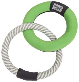 Dual-Connecting Jute Rope and Floating Ring Dog Toy (Color: Green)