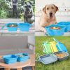 Collapsible Dog Bowls with Aluminum Hook Clip Set of 2)