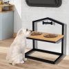 Elevated Adjustable Height Feeder Stand with 2 Dog Bowls