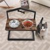 Elevated Adjustable Height Feeder Stand with 2 Dog Bowls